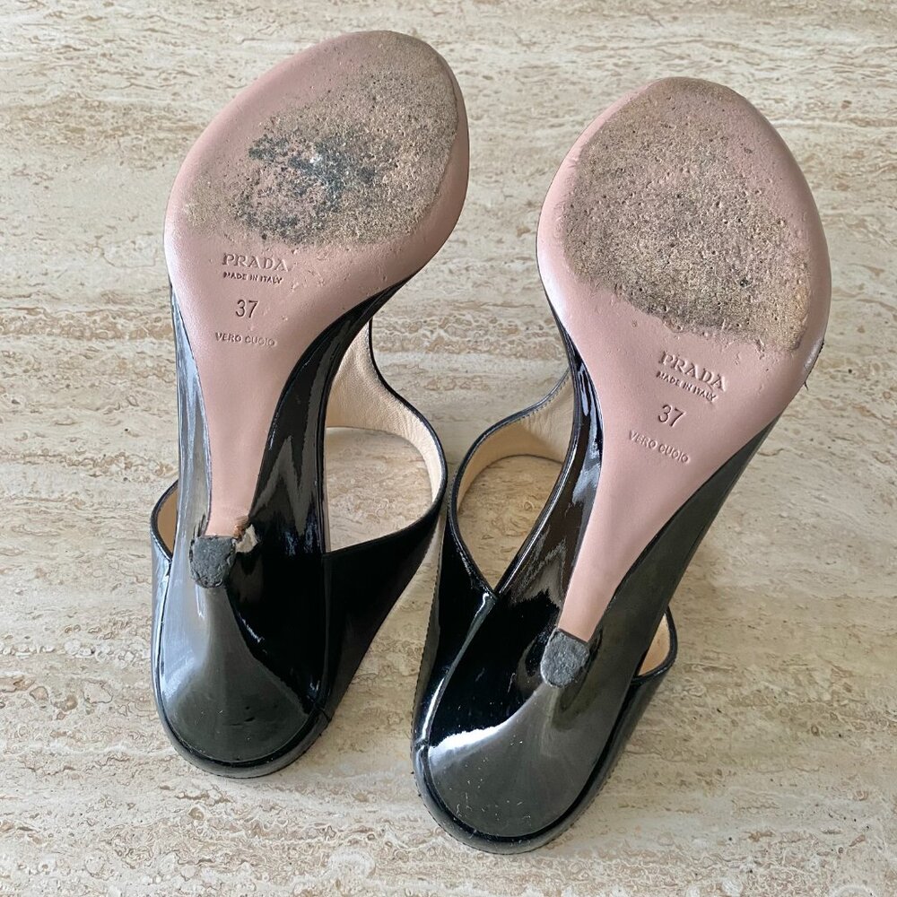 Vintage Prada Thong Sandal Wedge Heels - Picture 6 of 6